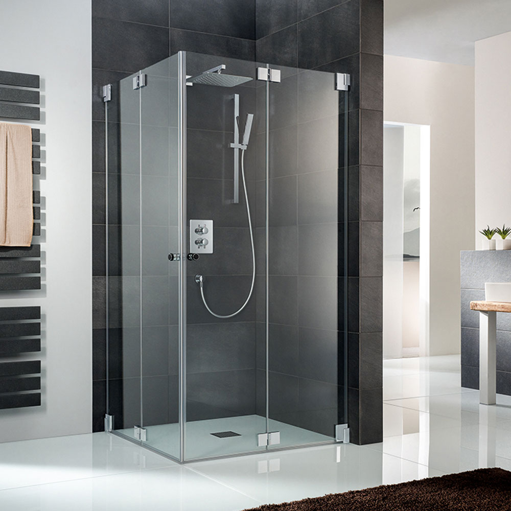 Eck Duschkabine - Platzsparende Eckmontage Eck Duschkabine platzsparend mit Drehfalttüren